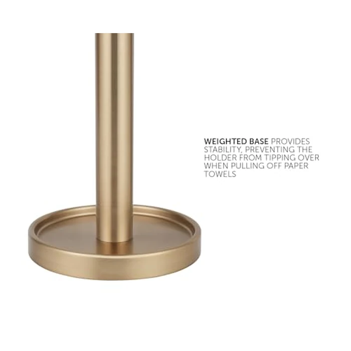 Ivilon Countertop Paper Towel Stand - Steady and Easy Tear - Fits All Paper Towel Rolls - Warm Gold by Ivilon - Image 4