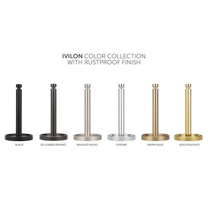 Ivilon Countertop Paper Towel Stand - Steady and Easy Tear - Fits All Paper Towel Rolls - Warm Gold by Ivilon - Image 5