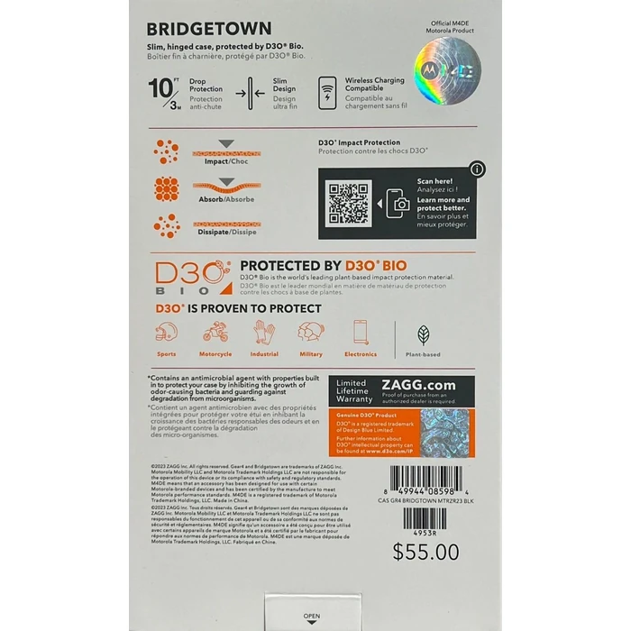 Zagg Gear4 Bridgetown Phone Case for Motorola Razr+ 5G (2023) - Black by Zagg - Image 4