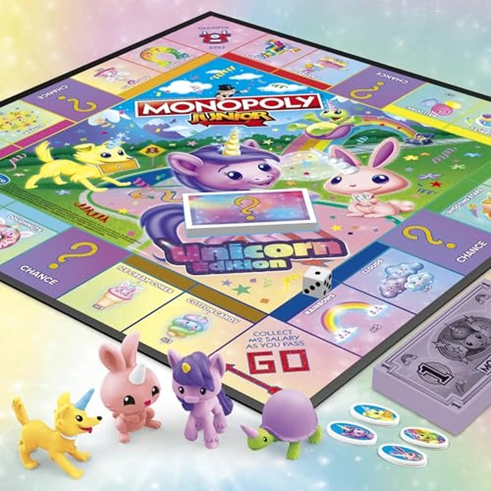 Monopoly Junior: Unicorn Edition Board Game | Magical-Themed Indoor Family Game | 2 to 4 Players | Preschool Games | Kids Gifts | Ages 5 and Up (Amazon Exclusive) by Monopoly - Image 2