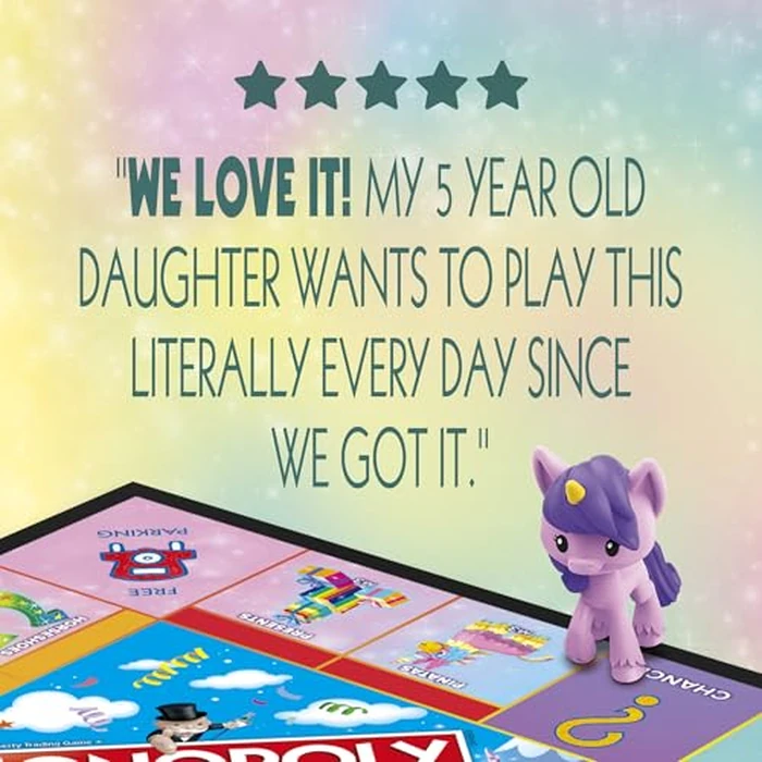 Monopoly Junior: Unicorn Edition Board Game | Magical-Themed Indoor Family Game | 2 to 4 Players | Preschool Games | Kids Gifts | Ages 5 and Up (Amazon Exclusive) by Monopoly - Image 6