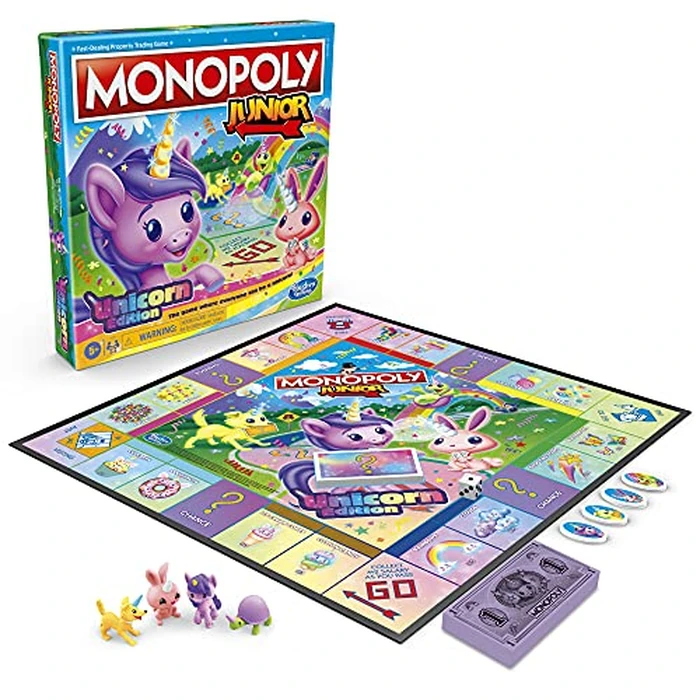 Monopoly Junior: Unicorn Edition Board Game | Magical-Themed Indoor Family Game | 2 to 4 Players | Preschool Games | Kids Gifts | Ages 5 and Up (Amazon Exclusive) by Monopoly - Image 7