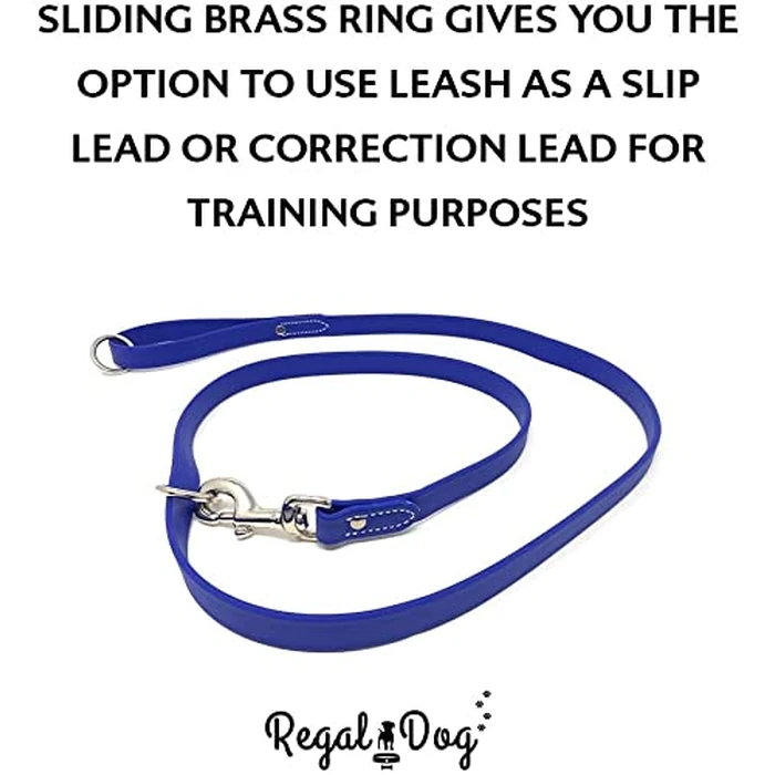 Regal Dog Products Small Blue Waterproof Dog Collar and Leash Set | Heavy Duty Double Buckle & D Ring - 5'ft Leash | Adjustable Biothane Dog Collar | Chew Resistant Waterproof Collar for Dogs by Regal Dog Products - Image 7