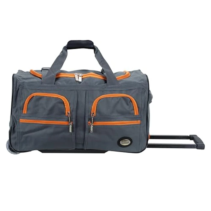 Rockland 22" Polyester Rolling Duffel Bag, Charcoal by Rockland - Image 1