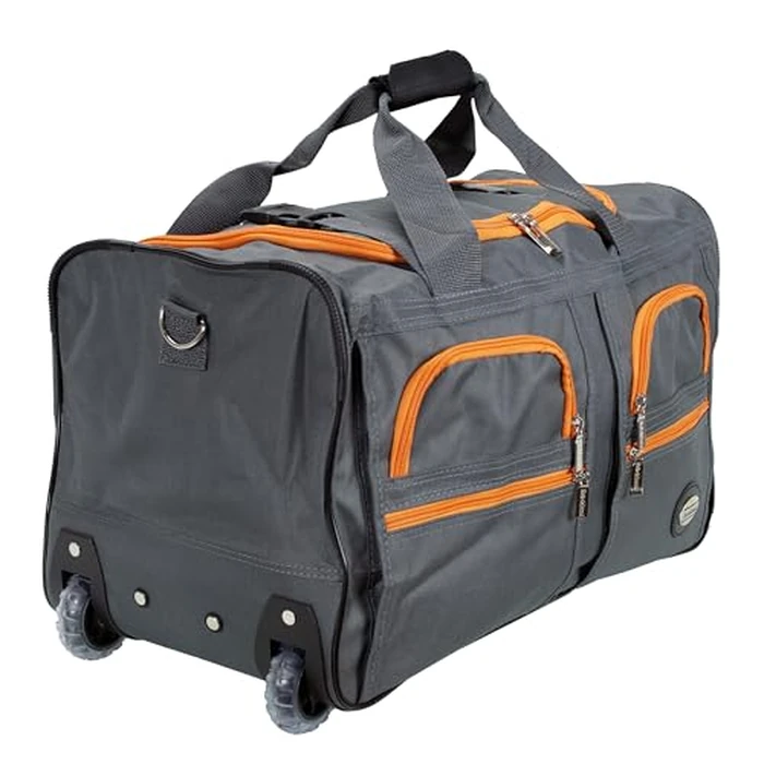 Rockland 22" Polyester Rolling Duffel Bag, Charcoal by Rockland - Image 2