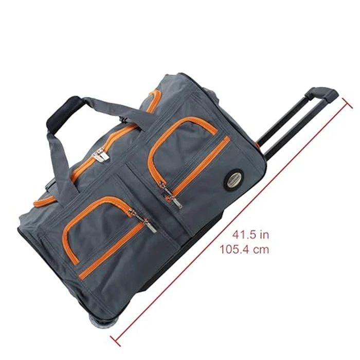 Rockland 22" Polyester Rolling Duffel Bag, Charcoal by Rockland - Image 3