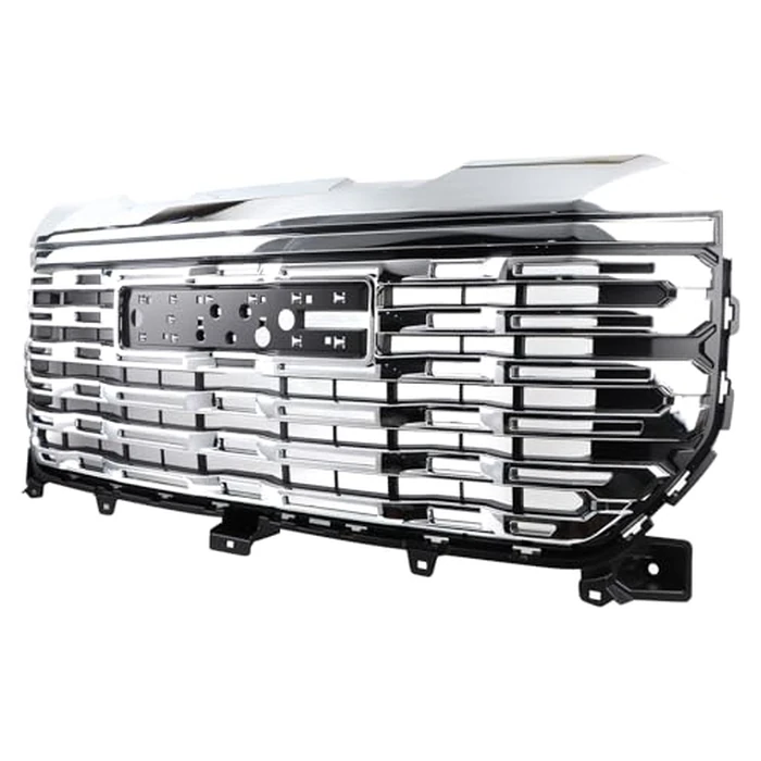Duolctrams w/o Camera Hole Chrome Grille Set 2pcs Compatible with 2022-2025 GMC Sierra 1500 Denali Front Bumper Grille & Upper Grill 84878064 84878065 by Duolctrams - Image 4