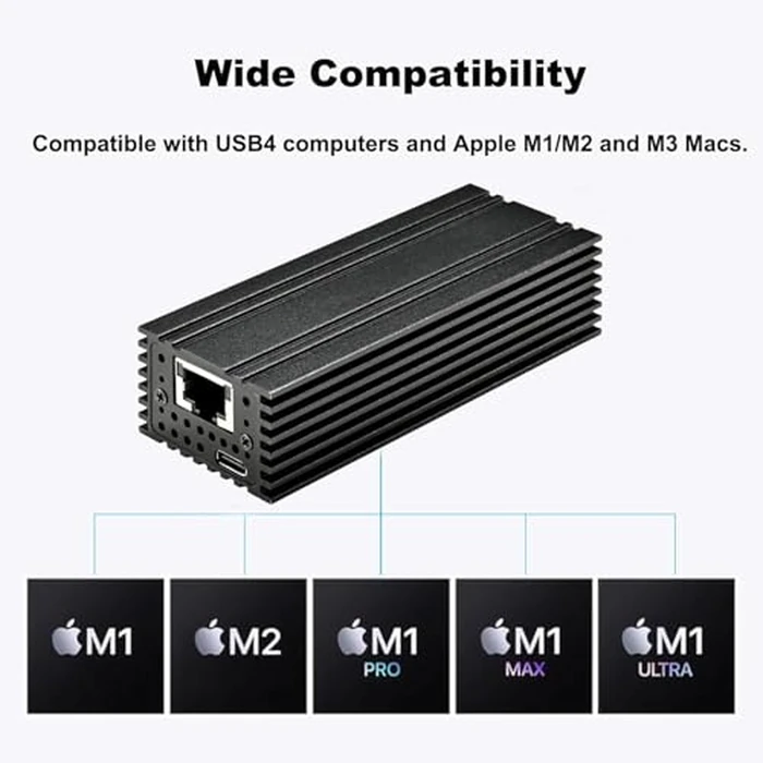 USB 4.0 Type C 10G Ethernet Adapter, for High Speed Network Connections, RJ45 Port Supports 10Gb/s, 5Gb/s, 2.5Gb/s, 1Gb/s and 100Mb/s Base-T by IO Crest - Image 6