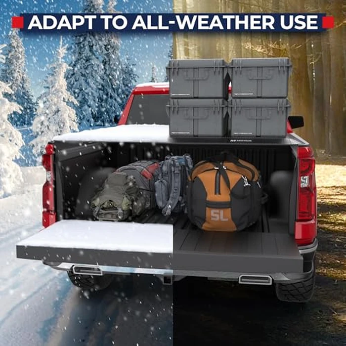 MOSTPLUS Quad FOLD Soft 6.7FT 79.4 in Truck Tonneau Cover Compatible with 2019-2025 2026 Chevy Chevrolet GMC Sierra Silverado 1500 New Body Style Four Fold On Top w/o Multi-Flex Tailgate by MOSTPLUS - Image 4