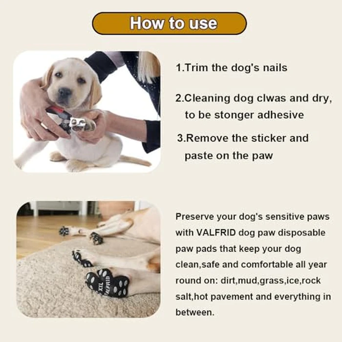 VALFRID Dog Paw Pads Anti-Slip Paw Protector,15 Sets-60 Pads Keeps Dogs from Slipping On Hardwood Floors,Traction Control Non-Skid Stronger Adhesive for Senior Dogs and Weak Paws Multicolor M by VALFRID - Image 2
