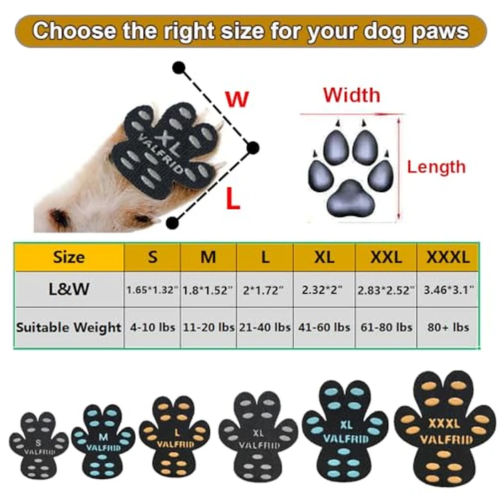 VALFRID Dog Paw Pads Anti-Slip Paw Protector,15 Sets-60 Pads Keeps Dogs from Slipping On Hardwood Floors,Traction Control Non-Skid Stronger Adhesive for Senior Dogs and Weak Paws Multicolor M by VALFRID - Image 4