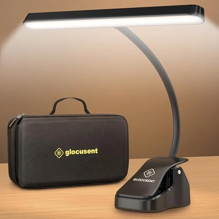 Glocusent Music Stand Light: 57 LED Super Bright Piano Light with EVA Carrying Case, 3 Color & 5 Brightness, Rechargeable & 140-Hr Long Lasting, Perfect for The Piano, Sheet Music by Glocusent - Used - Like New condition