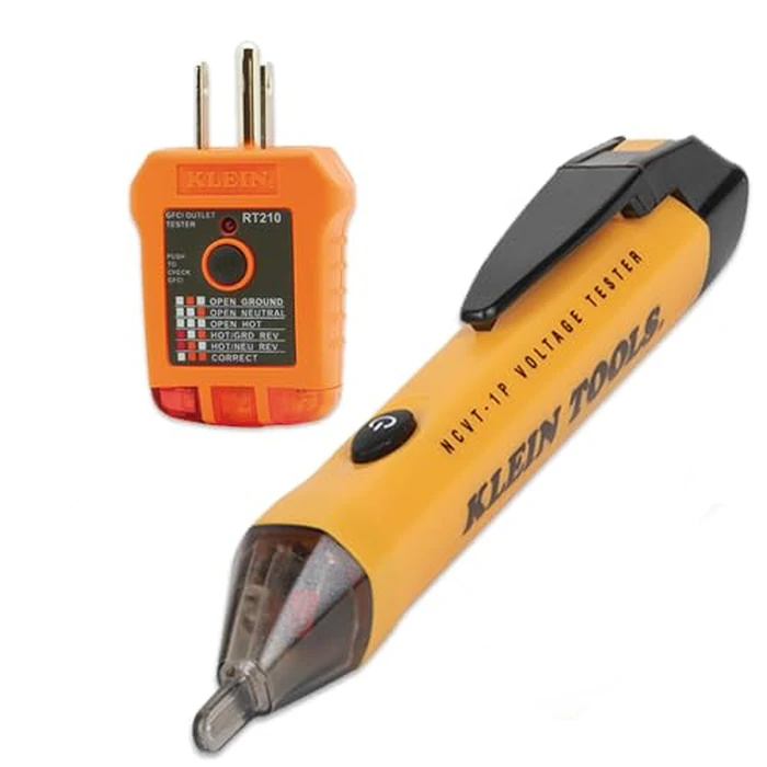 Klein Tools 80025 Outlet Tester Kit with GFCI Tester and Non-Contact Voltage Test Pen, 2-Piece by KLEIN TOOLS - Image 1