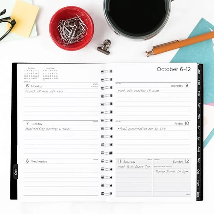 Mead 2026 Planner, Weekly & Monthly, 15-Month, 5-1/2" x 8-1/2", Small, Basic, Black (CRW4200526) by Mead - Image 2