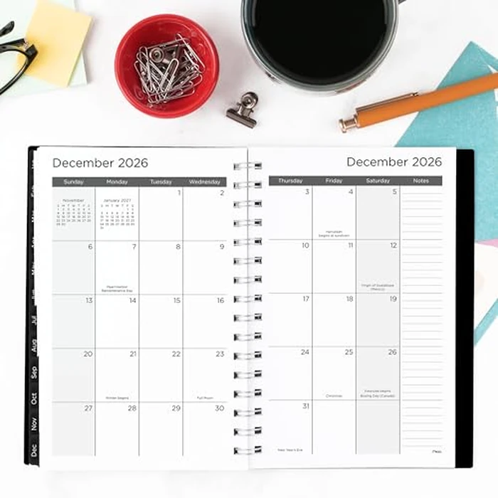 Mead 2026 Planner, Weekly & Monthly, 15-Month, 5-1/2" x 8-1/2", Small, Basic, Black (CRW4200526) by Mead - Image 3