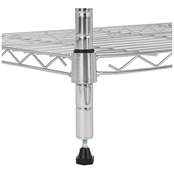 Amazon Basics 4-Shelf Adjustable Steel Storage Unit, 200 lb Capacity per Shelf, 34.04 cm D x 58.93 cm W x 121.92 cm H, Chrome by Amazon Basics - Image 2
