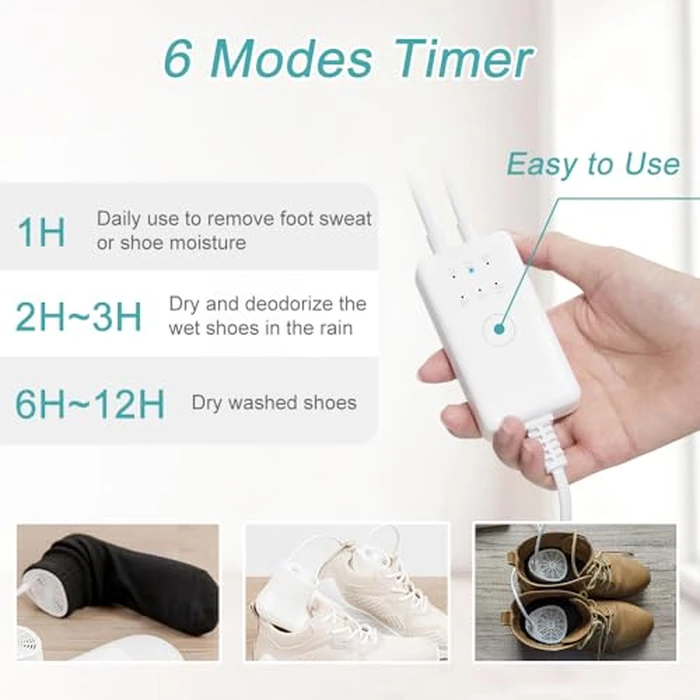 Home Care Wholesale Shoe Dryer and Deodorizer with Timer - Shoes Boots Socks Gloves Dryer Warmer, No Noise | Strong Wire | US Plug by Home Care Wholesale - Image 3