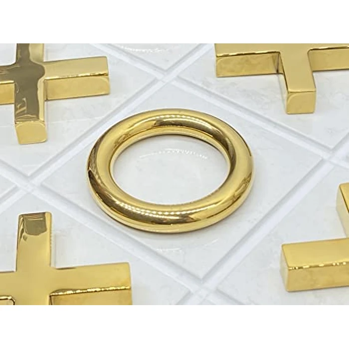 Marble Tic Tac Toe Game for Living Room Decor Centerpiece White and Gold XO with White Marble and Gold Color Stainless Steel Decorative Table Top X/O Board Coffee Table Décor by LuxLand Home - Image 3