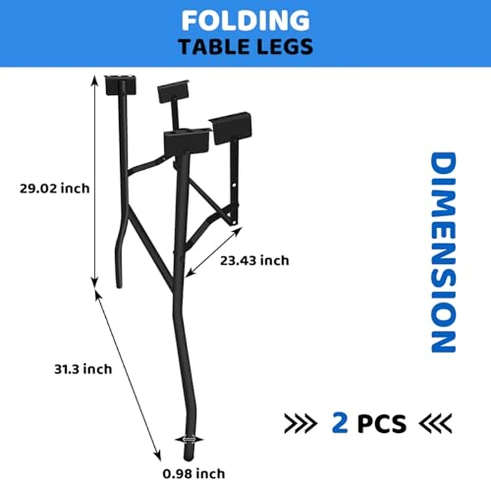 29" Heavy Duty Folding Table Legs Set of 2 - Commercial Banquet Foldable Legs for Kitchen DIY, Pedestal Folding Table Legs for Desk Repair & Home Furniture (Black Steel) (23.43 x 31.3 x 29.02 inch) by automoris - Image 3