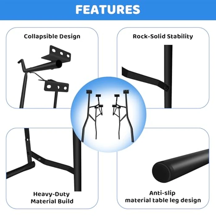 29" Heavy Duty Folding Table Legs Set of 2 - Commercial Banquet Foldable Legs for Kitchen DIY, Pedestal Folding Table Legs for Desk Repair & Home Furniture (Black Steel) (23.43 x 31.3 x 29.02 inch) by automoris - Image 4