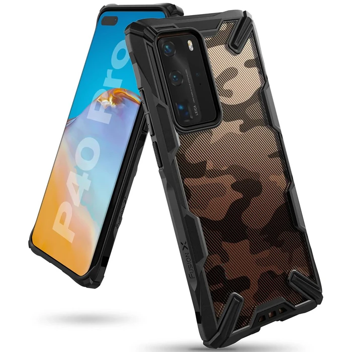 Ringke Fusion X Phone Case for Huawei P40 Pro - Camo Black by Ringke - Image 1