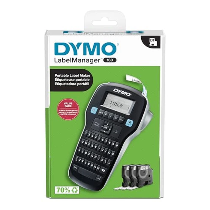 DYMO LabelManager 160 Portable Label Maker Bundle, Easy-to-Use, One-Touch Smart Keys, QWERTY Keyboard, Large Display, For Home & Office Organization, Includes 3 D1 label cassettes by DYMO - Image 5