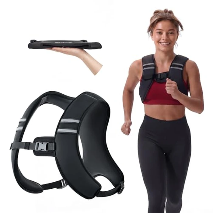 ZELUS Weighted Vest, 10 lb Adjustable Weighted Vest for Men and Women, Z-Fit Body Weight Vest with Reflective Stripe & Silicon Soft Iron for Home Gym Strength Training Weight Loss Workout by ZELUS - Used - Acceptable condition - CA$62.99
