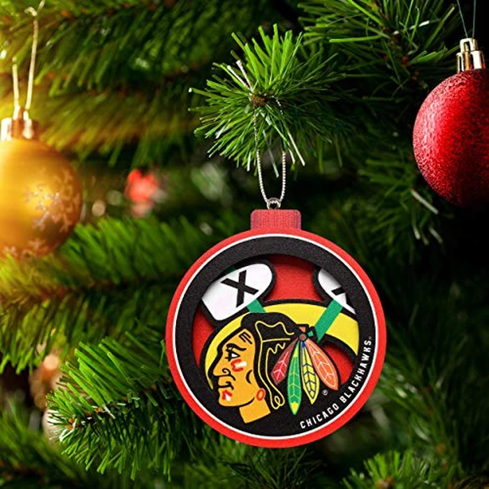 NHL Chicago Blackhawks 3D Logo Series Ornament by YouTheFan - Image 4