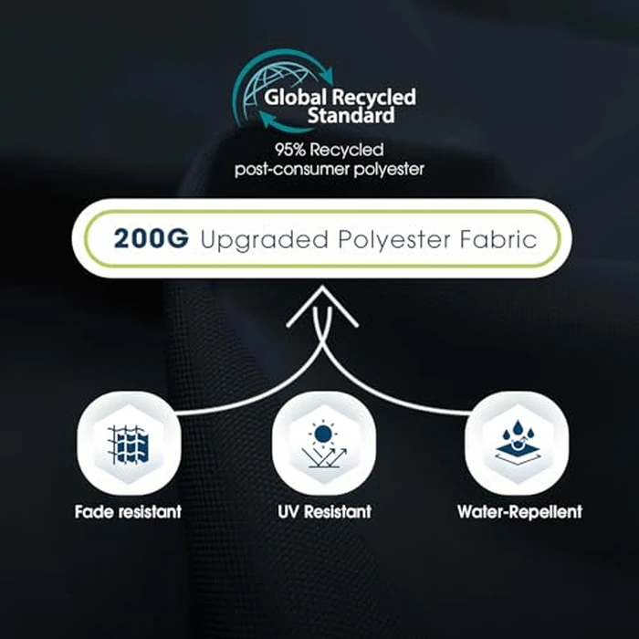 wikiwiki 9FT Patio Umbrella with Base, Outdoor Umbrellas with Base Included, 8 Sturdy Ribs, Waterproof Fade Resistant POLYESTER DTY Canopy for Deck, Lawn, Garden, Backyard & Pool, Navy by wikiwiki - Image 3