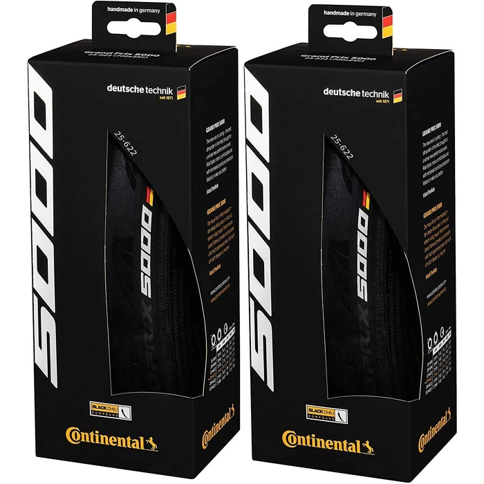 Continental Grand Prix 5000 700 X 32 Black-BW + Black Chili 2-Count by Continental - Used - Like New condition