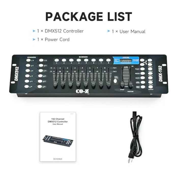 CO-Z 192 DMX 512 Stage DJ Light Controller Lighting Mixer Board Console for Light Shows, Party Disco Pub Night Club DJs KTV Bars and Moving Heads by CO-Z - Image 7