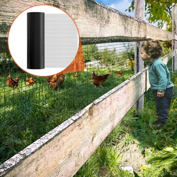 VEVOR Hardware Cloth, 36'' x 50' Galvanized Wire Mesh Roll, 19 Gauge Chicken Wire Fence Roll, Vinyl Coating Metal Wire Mesh for Chicken Coop Barrier, Rabbit Snake Fences, Poultry Enclosures by VEVOR - Image 8