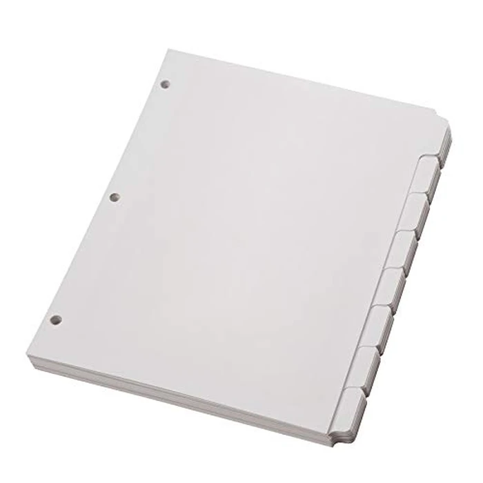 Oxford Binder Dividers for 3 Ring Binders, 10 Pack, 8-Tab Dividers, Write On Tabs, White Paper, 80 Total by Oxford - Image 1
