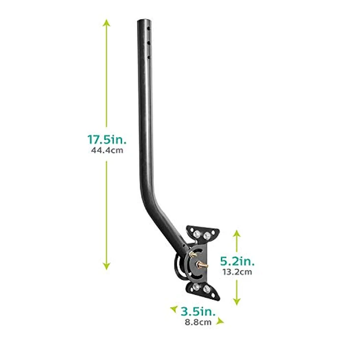 Philips Universal Adjustable TV Antenna Mount, Steel J-Mount for Attic Outdoor Roof Wall Installation, Weatherproof Mast Pole, Mounting Bracket and Hardware Included, Black, SDW1220/27 by Philips - Image 5