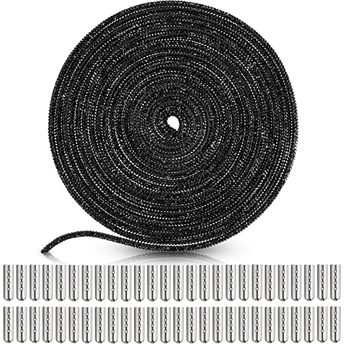 Taiyin 10.9 Yard Rhinestone Shoe Laces for Sneakers Bling Rhinestone Laces Crystal Hoodie String Glitter Cords for Women Men(Black) by Taiyin - Image 1