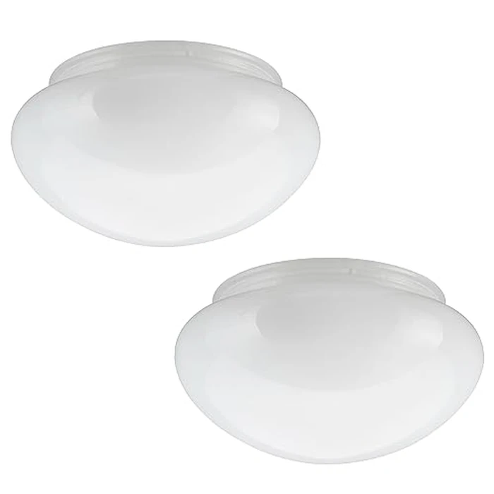 Aspen Creative 23606-02, 6" White Opal Mushroom Glass Shade for Ceiling Fixture, 6" Dia x 4" H/Fitter 5-1/2", 2 Pack by Aspen Creative - Image 1