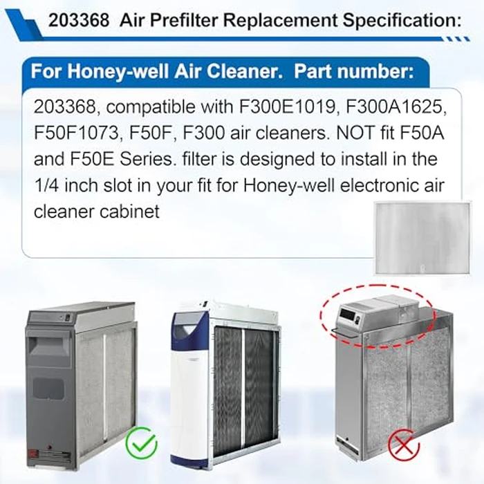 203368 F50F F300 Air Prefilter Replacement for Honey-Well Cleaner 16'' x 12.5'' Air Pre Filter Replaces, Electronic Air Cleaner Post Filter F300E1019-F300A1625-2 Pack by ChangTa - Image 2