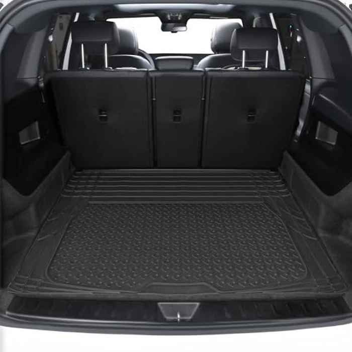 Amazon Basics 4-Piece Heavy Duty Anti-Slip PVC Floor Mats with Cargo Liner, Waterproof Trim To Fit Car Mats, Easy to Clean, Black by Amazon Basics - Image 5
