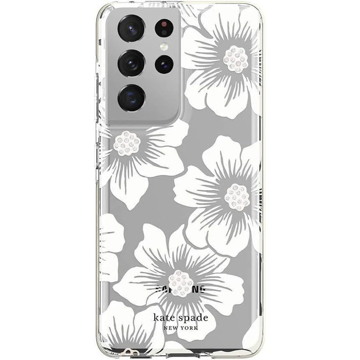 Kate Spade Defensive Hardshell Phone Case for Galaxy S21 Ultra 5G - Hollyhock Floral by Kate Spade - Image 1
