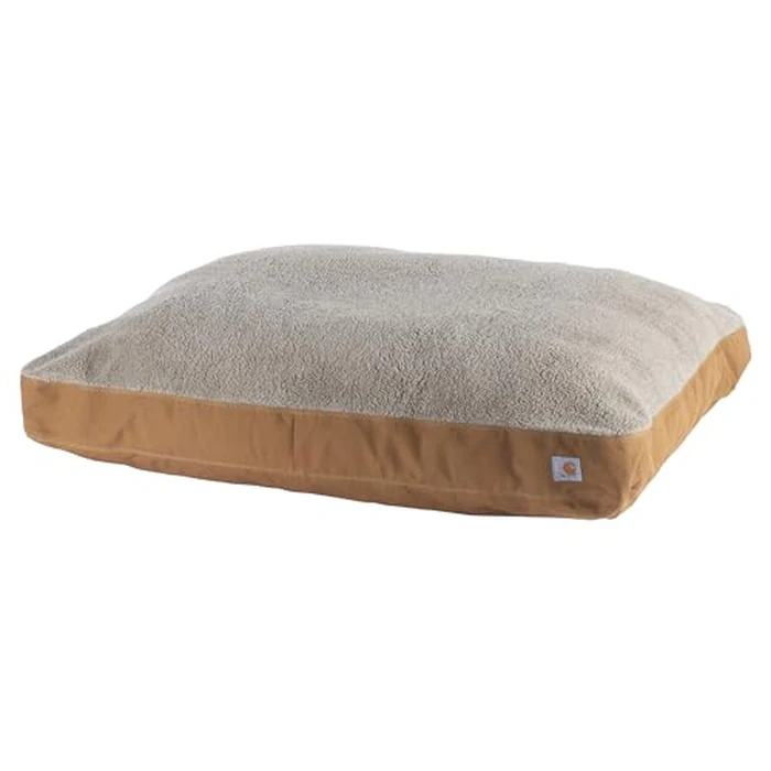 Carhartt Firm Duck Dog Bed, Durable Canvas Pet Bed with Water-Repellent Shell, Carhartt Brown with Sherpa Top, Medium by Carhartt - Used - Very Good condition - CA$83.94