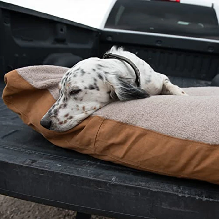 Carhartt Firm Duck Dog Bed, Durable Canvas Pet Bed with Water-Repellent Shell, Carhartt Brown with Sherpa Top, Medium by Carhartt - Image 7