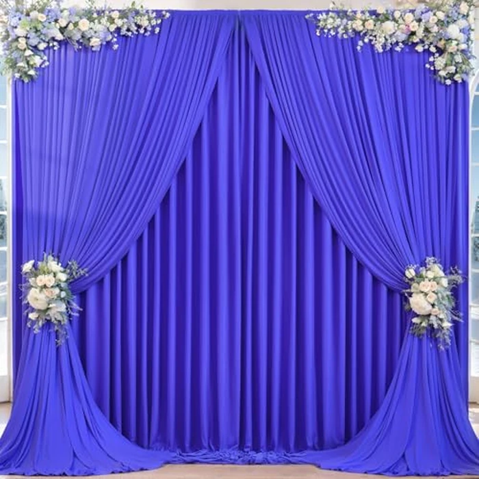 16x10FT Royal Blue Backdrop Curtains for Wedding Parties, Wrinkle Free Polyester Photography Backdrop Drapes for Wedding Baby Shower Birthday Parties Stage Background Stand Decorations 4x10ft,4 Panels by PARTISKY - Used - Like New condition - CA$17.03