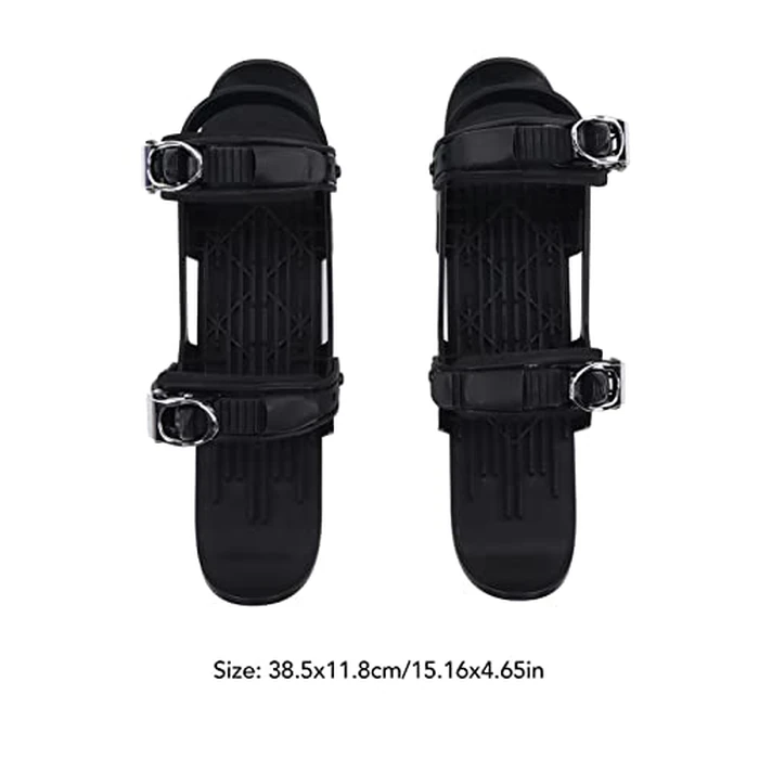 Mini Short Ski Skates for Snow Adjustable Snowskates Skiboards Downhill Slopes Winter Outdoor Skiing Winter Sports Equipment Winter Ski Boots for Children(Black) by KENANLAN - Image 2