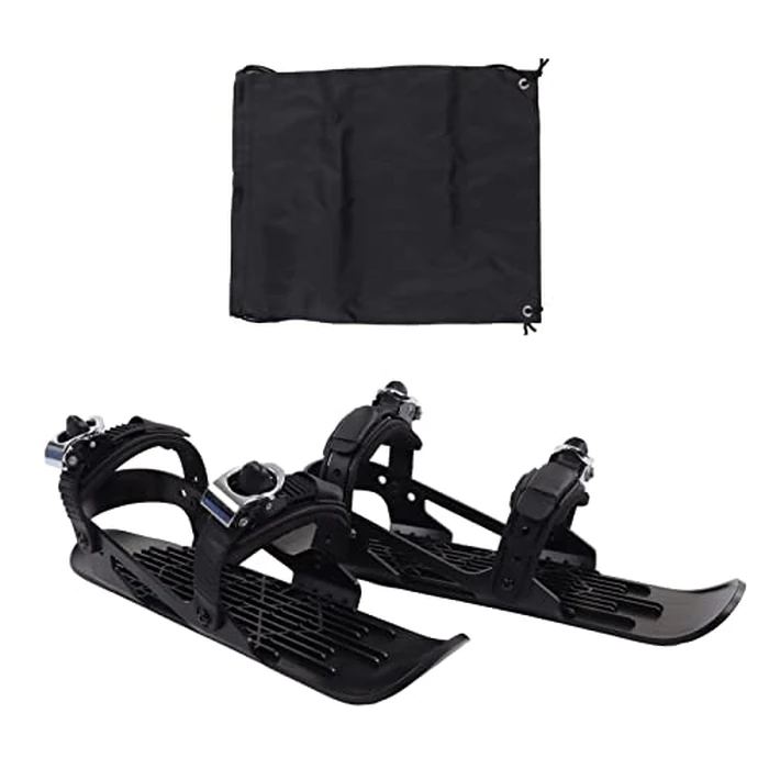 Mini Short Ski Skates for Snow Adjustable Snowskates Skiboards Downhill Slopes Winter Outdoor Skiing Winter Sports Equipment Winter Ski Boots for Children(Black) by KENANLAN - Image 3