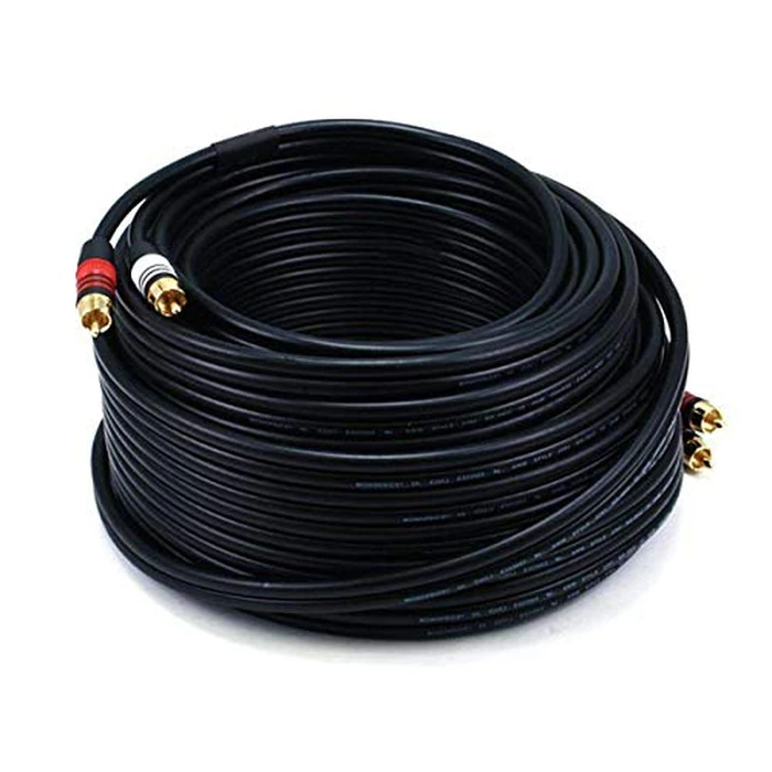 Monoprice 102866 25-Feet Premium 2 RCA Plug to 2 RCA Plug 22AWG Cable, Black by Monoprice - Image 4