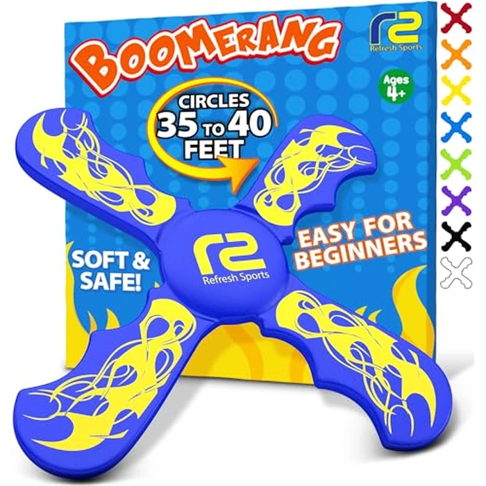 Fun Boomerang for Kids - Soft & Easy to Use - Outdoor Toys for Kids or Adults - Best Gifts for 6 7 8 9 10 Year Old Boys & Girls + 2026 Top Toys for Boys Age 8-12 - Fun Outdoor Toy for Boy Gift Ideas by Refresh Sports - Used - Very Good condition - US$12.24