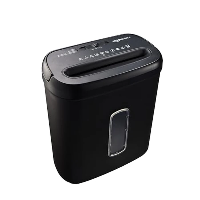 Amazon Basics 8-Sheet Cross-Cut Paper Shredder and Credit Card Shredder - Black by Amazon Basics - Used - Acceptable condition