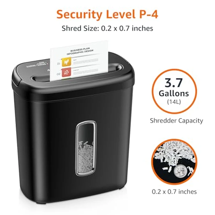 Amazon Basics 8-Sheet Cross-Cut Paper Shredder and Credit Card Shredder - Black by Amazon Basics - Image 3