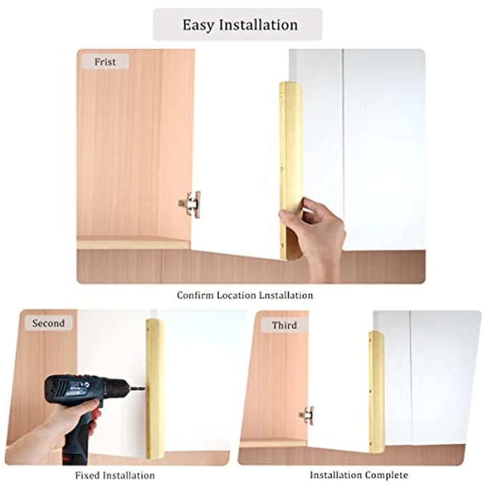 Satanga Edge Finger Tab Pulls for cabinets Kitchen Concealed Drawer Pull Aluminum Hidden Door Handles for Home Pack of 10 Modern Brushed Brass 6" Overall Length Easy Installation by Satanga - Image 4