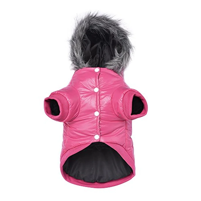 LESYPET Dog Coat for Small Dogs, Windproof Doggie Puffer Jacket with Leash Hole, Extra Warm Dog Jacket Winter Coat, Pink L by LESYPET - Image 1